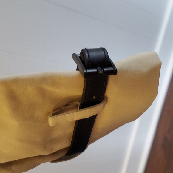 Color Z Women's Short Trench Coat Peplum Puff Shoulder Khaki Sz S - Picture 4 of 4